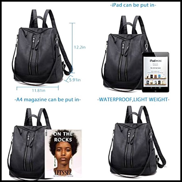 Leather Waterproof Anti-Theft Convertible Backpack Purse Small Chic Travel Bag main image 7
